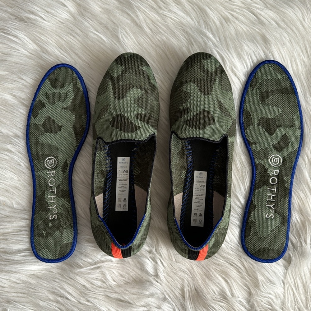 Rothy's Olive Green Camo Round Toe Loafers Size 8 - Picture 7 of 14